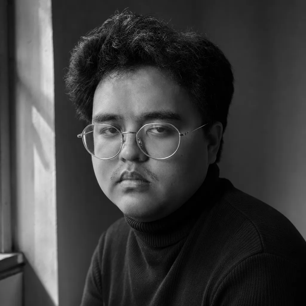AI portrait result: Serious Thought Leader B&W