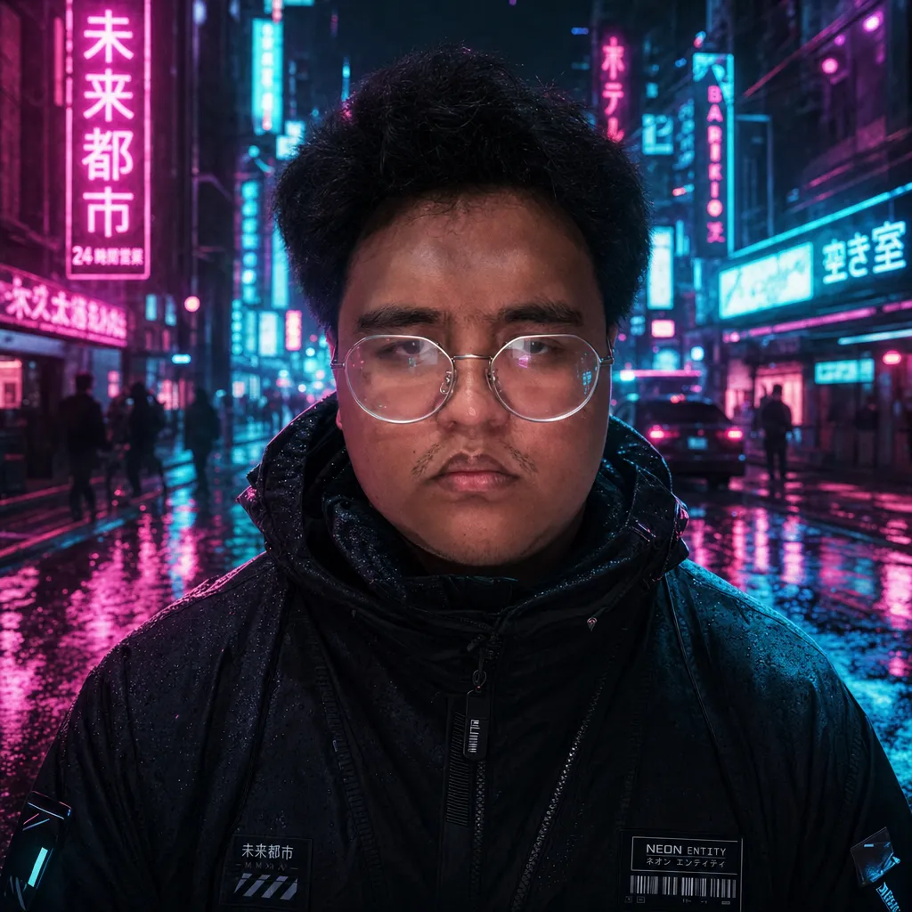 AI portrait result: Sci-Fi Cyberpunk Neon