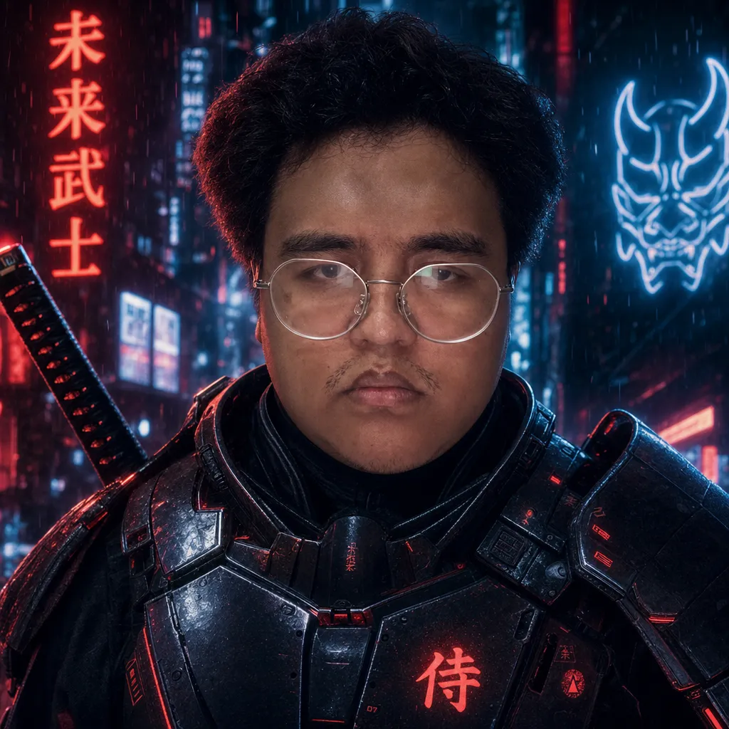 AI portrait result: Cyber Samurai