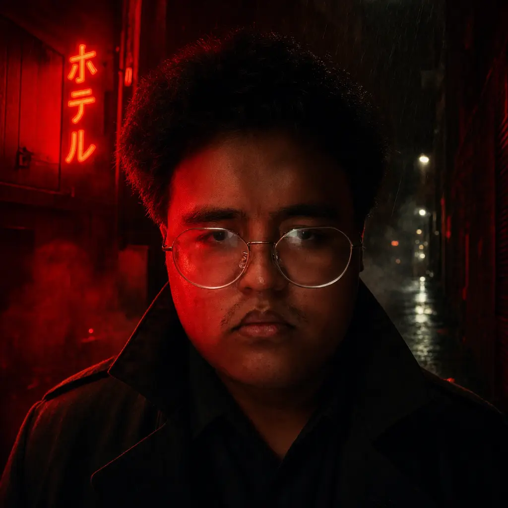 AI portrait: Neo-Noir Red Light (Cinematic / Editorial)