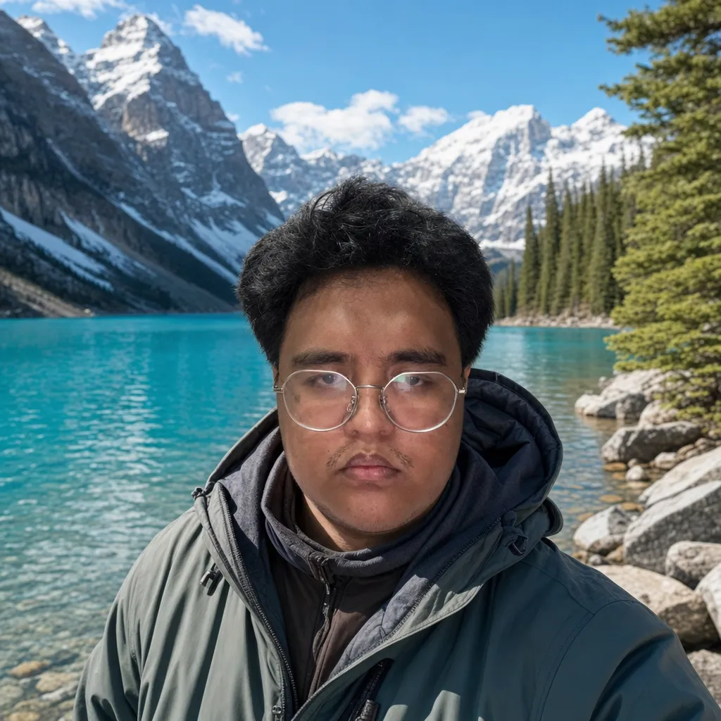 AI portrait result: Banff Lake