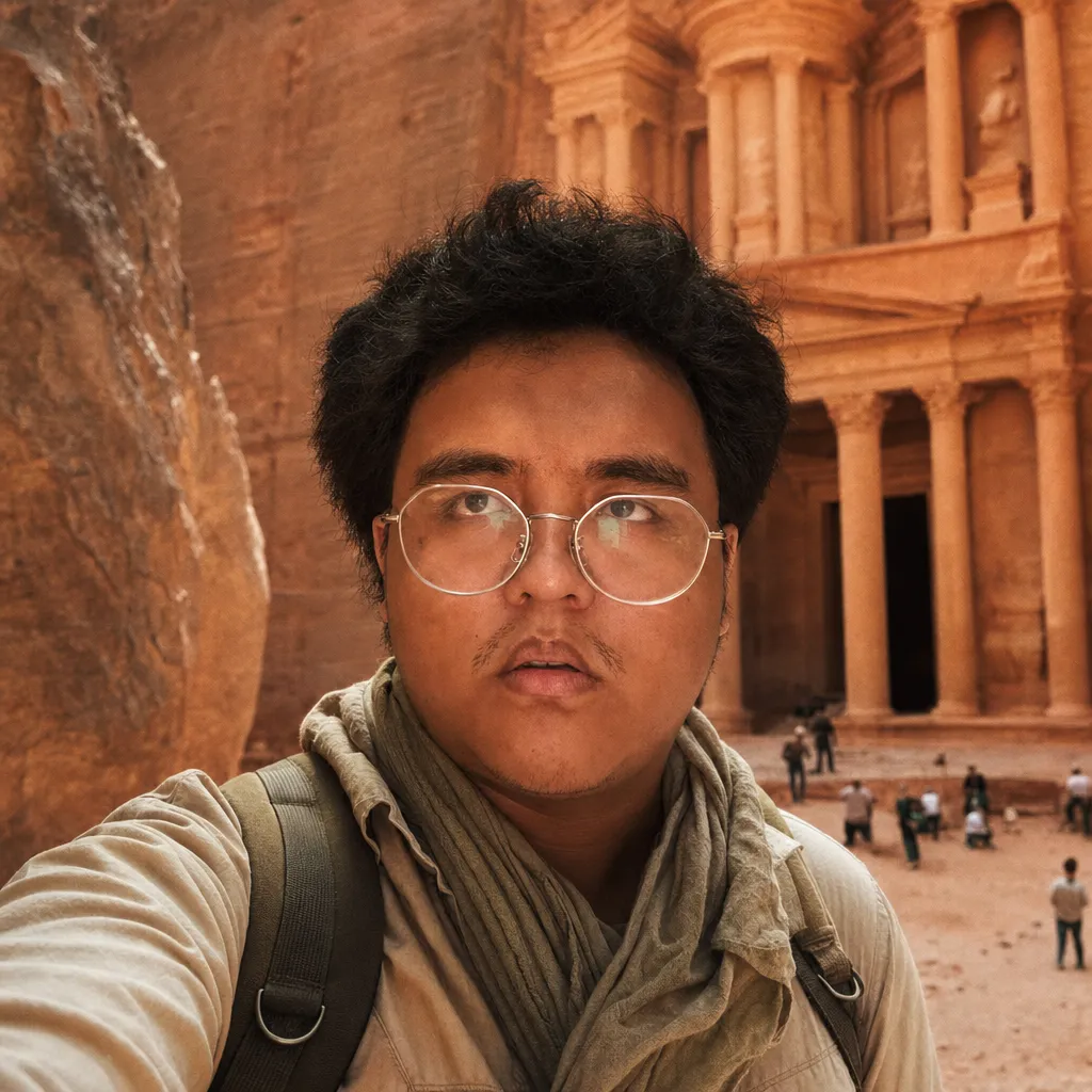 AI portrait result: Petra Treasury