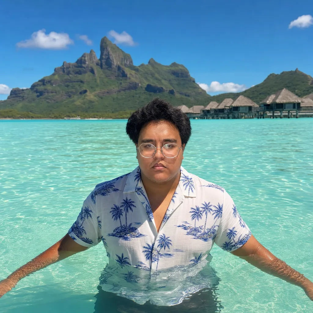 AI portrait result: Bora Bora Lagoon