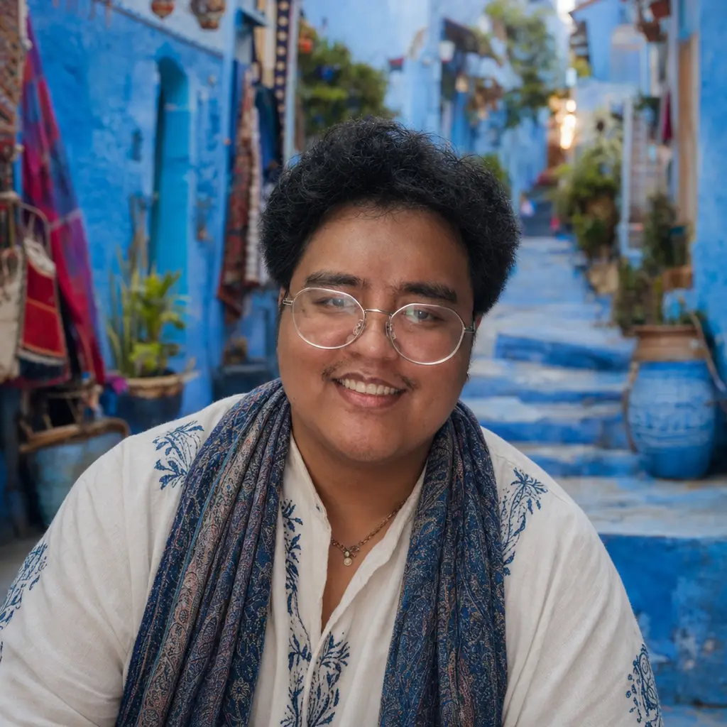 AI portrait: Morocco Blue City (Travel / Lifestyle)